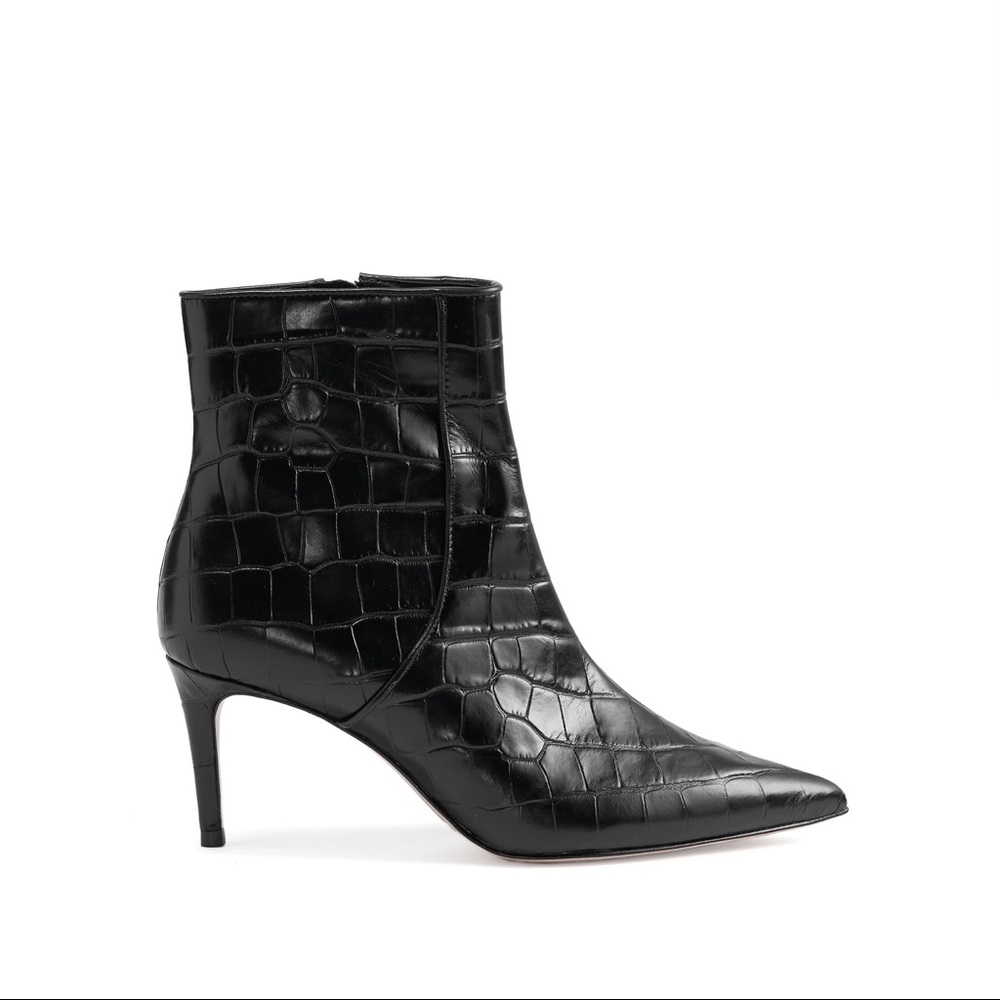 Schutz leather croc look booties 7